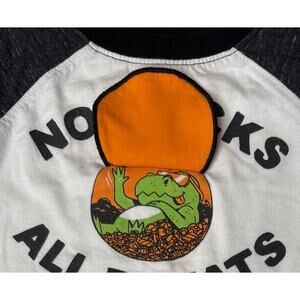 Old Navy Halloween Pumpkin "No‎ Trick All Treats" Shirt 3T Whimsy Fantasy White